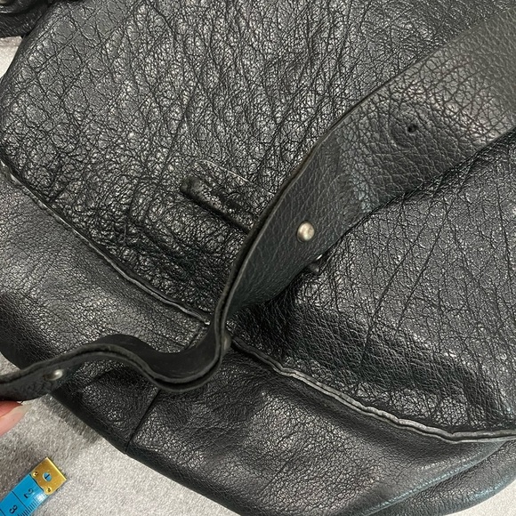 Lucky Brand Pebble Leather Studded Black Crossbody Bag Boho Hippie - Picture 11 of 16